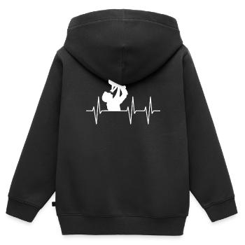 Expectant father heartbeat heart rate love - Kids Premium Organic Zip-up Hoodie - black - Back - AI Model Kid Male (0cm)