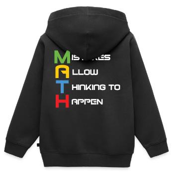 Mathelehrer - Kinder Premium Organic Zip Hoodie - Schwarz - Hinten - AI Model Kid Male (0cm)
