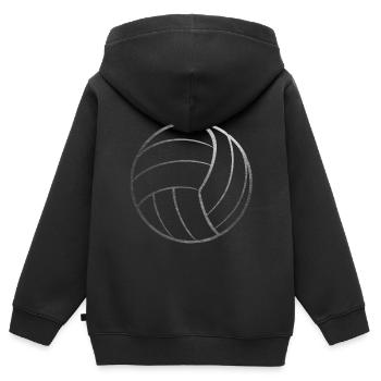 Volleyball - Sportlich - Kinder Premium Organic Zip Hoodie - Schwarz - Hinten - AI Model Kid Male (0cm)