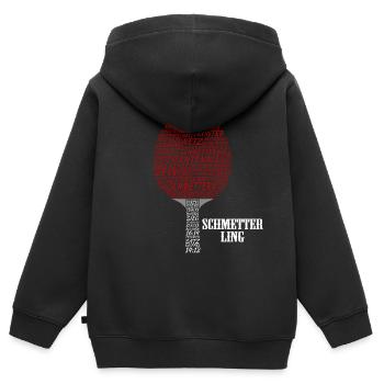 Tischtennis - Kinder Premium Organic Zip Hoodie - Schwarz - Hinten - AI Model Kid Male (0cm)