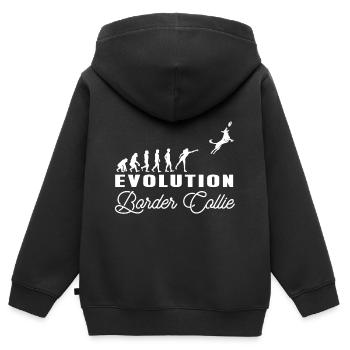 Border Collie - Kinder Premium Organic Zip Hoodie - Schwarz - Hinten - AI Model Kid Male (0cm)