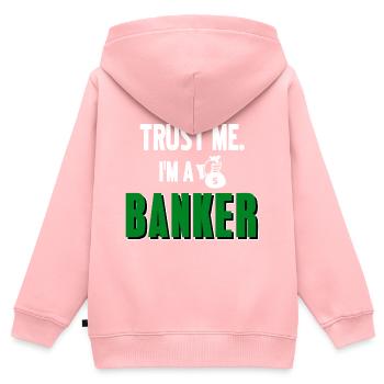 Banker Geschenk - Kinder Premium Organic Zip Hoodie - Rosa - Hinten - AI Model Kid Female (0cm)