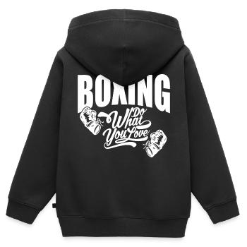 Boxen Boxkampf Boxer Geschenk - Kinder Premium Organic Zip Hoodie - Schwarz - Hinten - AI Model Kid Male (0cm)