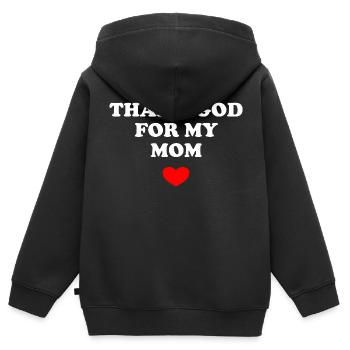 Thank God For My Mom - Kinder Premium Organic Zip Hoodie - Schwarz - Hinten - AI Model Kid Male (0cm)