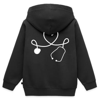 Pflege Krankenschwester - Kinder Premium Organic Zip Hoodie - Schwarz - Hinten - AI Model Kid Male (0cm)