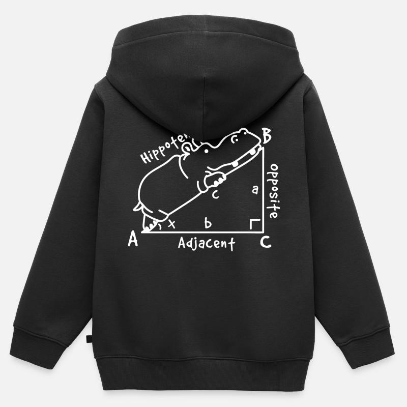 Math triangle geometry - Kids Premium Organic Zip-up Hoodie - black