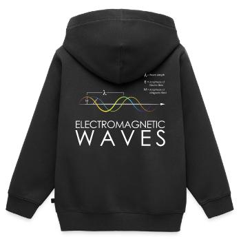 Physique Ondes électromagnétiques - Sweat Premium à capuche zippé enfant bio - noir - Dos - AI Model Kid Male (0cm)