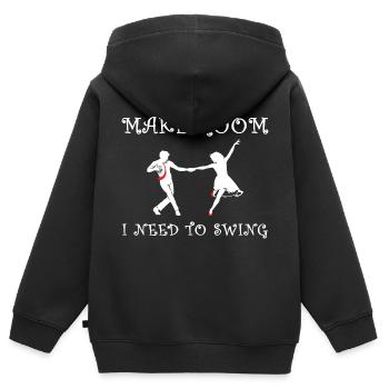 Danse swing - Sweat Premium à capuche zippé enfant bio - noir - Dos - AI Model Kid Male (0cm)