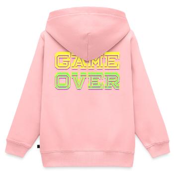 Jeu terminé néon - Sweat Premium à capuche zippé enfant bio - rose - Dos - AI Model Kid Female (0cm)