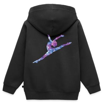 Turnen - Kinder Premium Organic Zip Hoodie - Schwarz - Hinten - AI Model Kid Male (0cm)