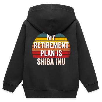 Shiba Inu Token - Shiba inu, Shiba inu krypto - Kinder Premium Organic Zip Hoodie - Schwarz - Hinten - AI Model Kid Male (0cm)