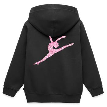 Pinke Turnerin - Kinder Premium Organic Zip Hoodie - Schwarz - Hinten - AI Model Kid Male (0cm)