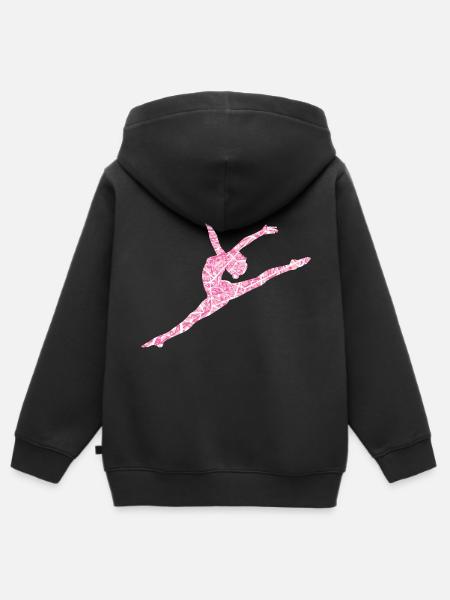 Pink gymnast - Kids Premium Organic Zip-up Hoodie - black