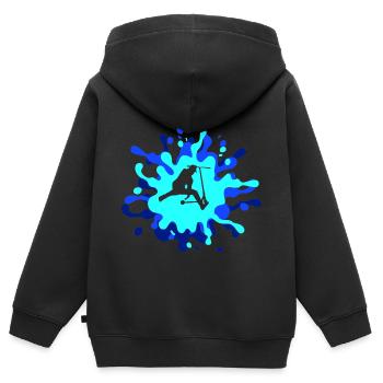 scooter stunt scooter - Kinder Premium Organic Zip Hoodie - Schwarz - Hinten - AI Model Kid Male (0cm)