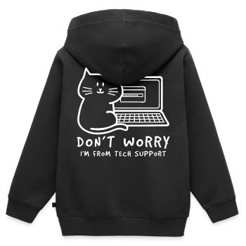 Systemadmin Katze - Kinder Premium Organic Zip Hoodie - Schwarz - Hinten - AI Model Kid Male (0cm)