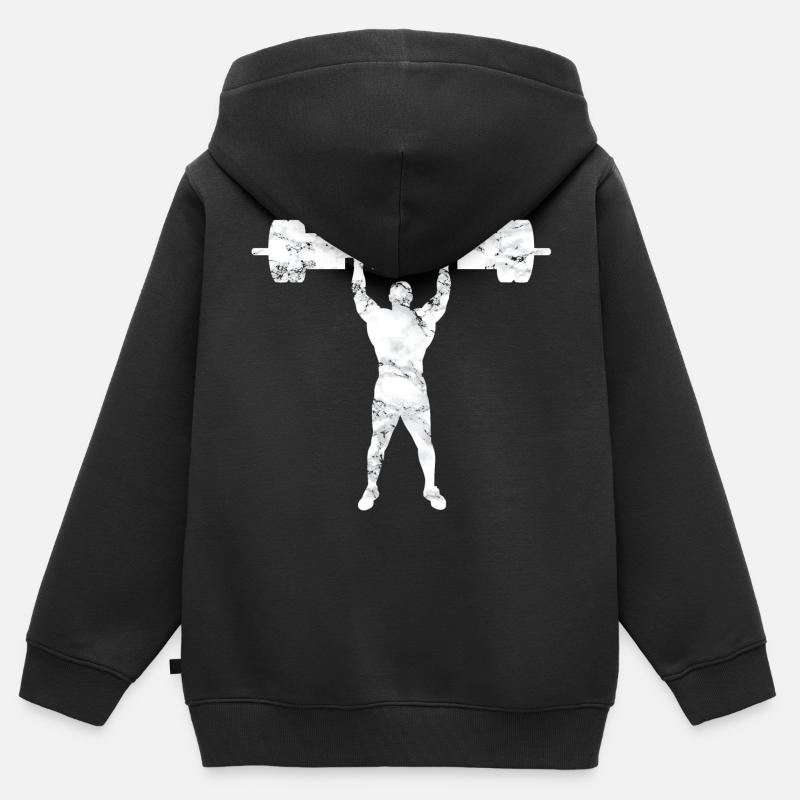 Strongman Pression sur les épaules - Sweat Premium à capuche zippé enfant bio - noir