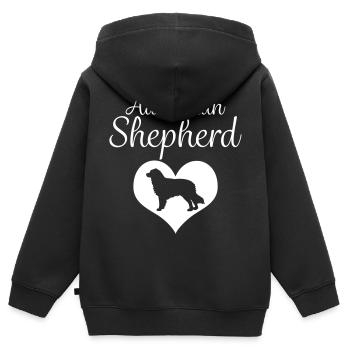 Australian Shepherd Aussie Hütehund Geschenk - Kinder Premium Organic Zip Hoodie - Schwarz - Hinten - AI Model Kid Male (0cm)