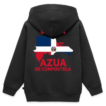République dominicaine - Sweat Premium à capuche zippé enfant bio - noir - Dos - AI Model Kid Male (0cm)