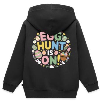 Ostern - Kinder Premium Organic Zip Hoodie - Schwarz - Hinten - AI Model Kid Male (0cm)