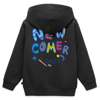 Newcomer Einschulung - Kinder Premium Organic Zip Hoodie - Schwarz - Hinten - AI Model Kid Male (0cm)
