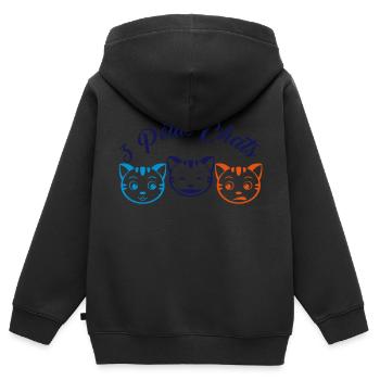 3 Kleine Katzen - Kinder Premium Organic Zip Hoodie - Schwarz - Hinten - AI Model Kid Male (0cm)