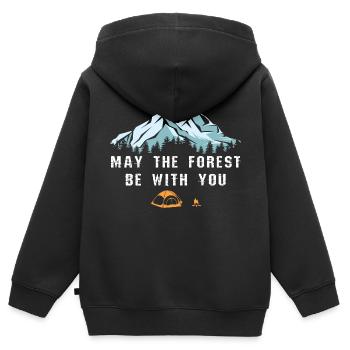 Zelten Wildnis - Kinder Premium Organic Zip Hoodie - Schwarz - Hinten - AI Model Kid Male (0cm)
