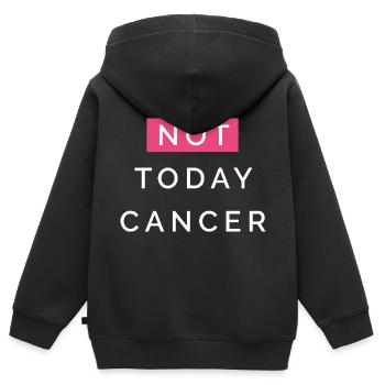 Nicht Heute Krebs - Kinder Premium Organic Zip Hoodie - Schwarz - Hinten - AI Model Kid Male (0cm)