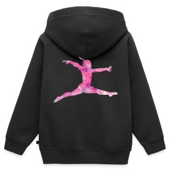 Pinke Turnerin - Kinder Premium Organic Zip Hoodie - Schwarz - Hinten - AI Model Kid Male (0cm)