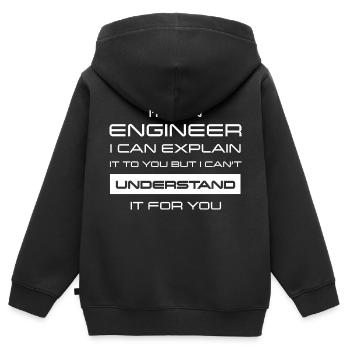 Ingenieur - Kinder Premium Organic Zip Hoodie - Schwarz - Hinten - AI Model Kid Male (0cm)