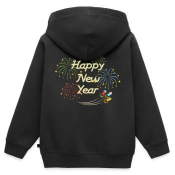 Silvester Rakete - Kinder Premium Organic Zip Hoodie - Schwarz - Hinten - AI Model Kid Male (0cm)