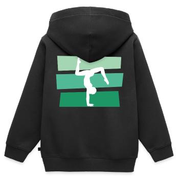 gymnaste - Sweat Premium à capuche zippé enfant bio - noir - Dos - AI Model Kid Male (0cm)