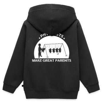 Physiker Eltern - Kinder Premium Organic Zip Hoodie - Schwarz - Hinten - AI Model Kid Male (0cm)
