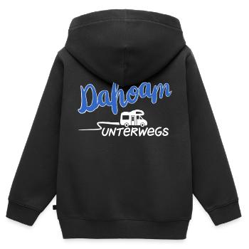 Unterwegs dahoam Wohnmobil - Kinder Premium Organic Zip Hoodie - Schwarz - Hinten - AI Model Kid Male (0cm)