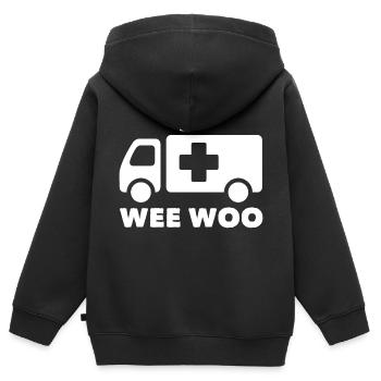 Rettungswagen Sanitäter - Kinder Premium Organic Zip Hoodie - Schwarz - Hinten - AI Model Kid Male (0cm)