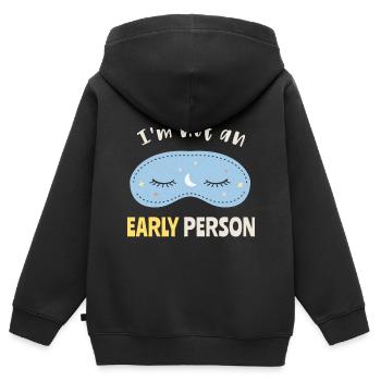 Je ne suis pas un lève-tôt - Sweat Premium à capuche zippé enfant bio - noir - Dos - AI Model Kid Male (0cm)