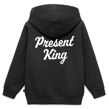 Roi actuel - Sweat Premium à capuche zippé enfant bio - noir - Dos - AI Model Kid Male (0cm)