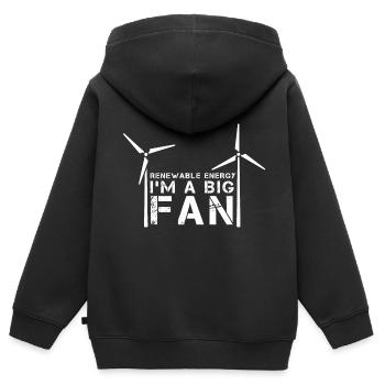 Erneuerbare Energien - Kinder Premium Organic Zip Hoodie - Schwarz - Hinten - AI Model Kid Male (0cm)