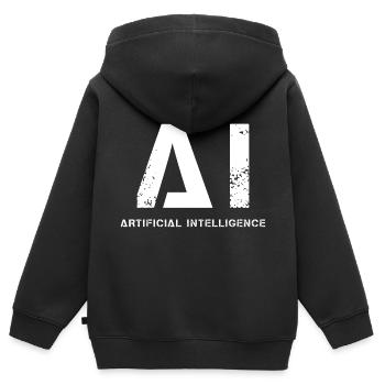 Künstliche Intelligenz - Kinder Premium Organic Zip Hoodie - Schwarz - Hinten - AI Model Kid Male (0cm)