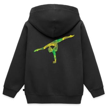 Gymnastique Gymnastique Gymnastique - Sweat Premium à capuche zippé enfant bio - noir - Dos - AI Model Kid Male (0cm)
