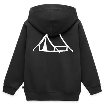 Zelten Zelt Camping - Kinder Premium Organic Zip Hoodie - Schwarz - Hinten - AI Model Kid Male (0cm)
