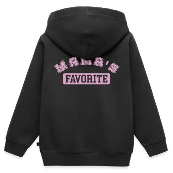 Le rose préféré de maman - Sweat Premium à capuche zippé enfant bio - noir - Dos - AI Model Kid Male (0cm)