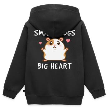 Hamster Umarmung - Kinder Premium Organic Zip Hoodie - Schwarz - Hinten - AI Model Kid Male (0cm)