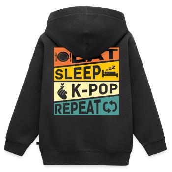 Koreanische Pop Musik Geschenk Lustiges K Pop - Kinder Premium Organic Zip Hoodie - Schwarz - Hinten - AI Model Kid Male (0cm)