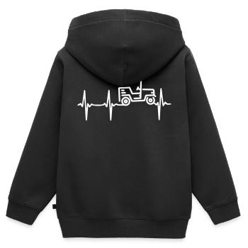 Jeep de rythme cardiaque - Sweat Premium à capuche zippé enfant bio - noir - Dos - AI Model Kid Male (0cm)