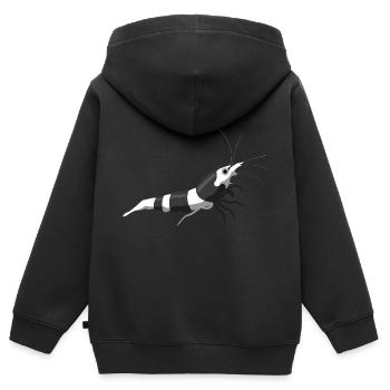 Crevettes bourdon - Sweat Premium à capuche zippé enfant bio - noir - Dos - AI Model Kid Male (0cm)