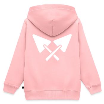 Maurer Baustelle - Kinder Premium Organic Zip Hoodie - Rosa - Hinten - AI Model Kid Female (0cm)