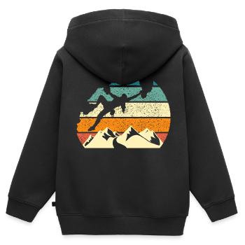 Klettern Sport Klettern Klettern Klettern Felsen - Kinder Premium Organic Zip Hoodie - Schwarz - Hinten - AI Model Kid Male (0cm)