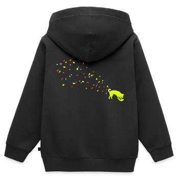 Hund Dreck - Kinder Premium Organic Zip Hoodie - Schwarz - Hinten - AI Model Kid Male (0cm)