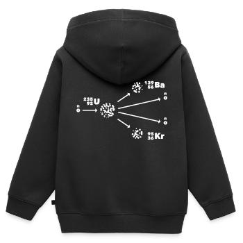 Physicien nucléaire de fission nucléaire - Sweat Premium à capuche zippé enfant bio - noir - Dos - AI Model Kid Male (0cm)
