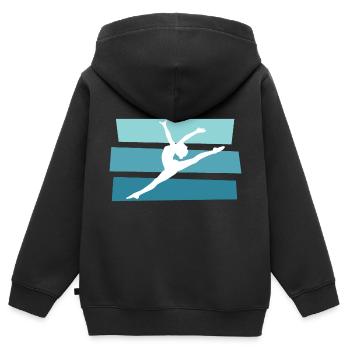 Kunstturnen - Kinder Premium Organic Zip Hoodie - Schwarz - Hinten - AI Model Kid Male (0cm)